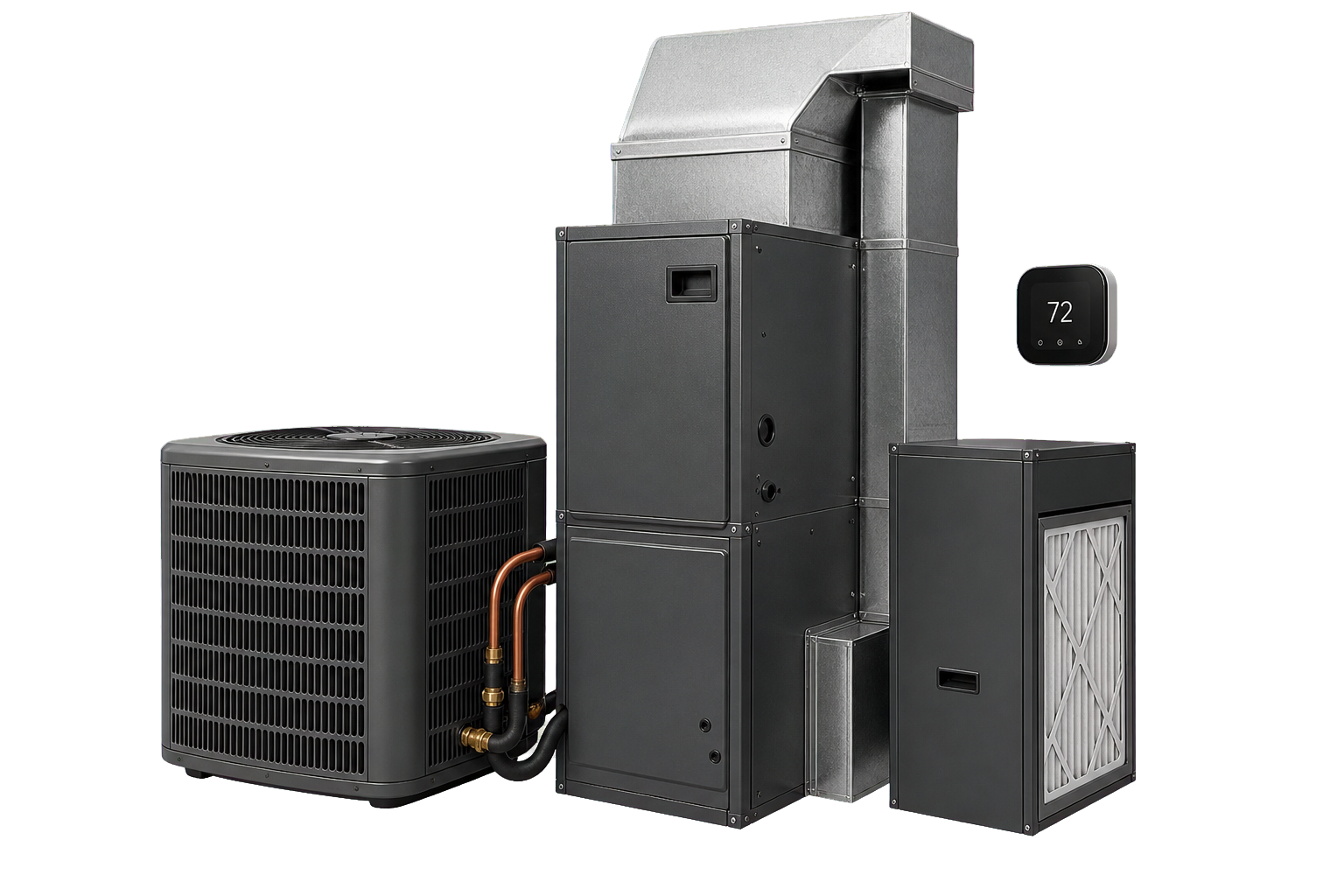 Connected heating and cooling system representing AR AIR preventive maintenance.